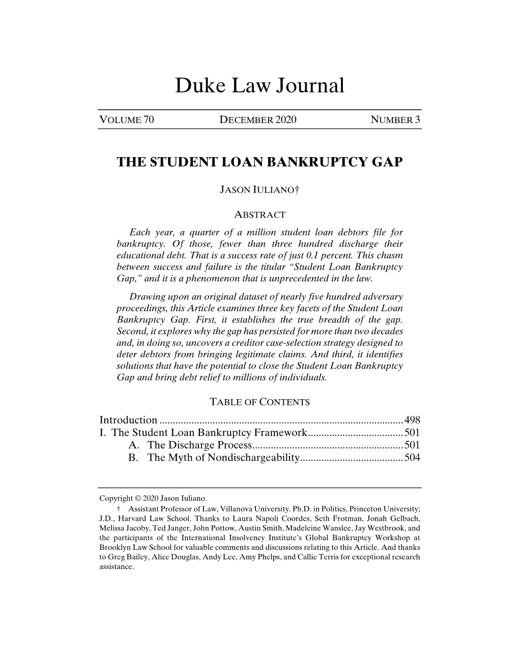 The Student Loan Bankruptcy Gap