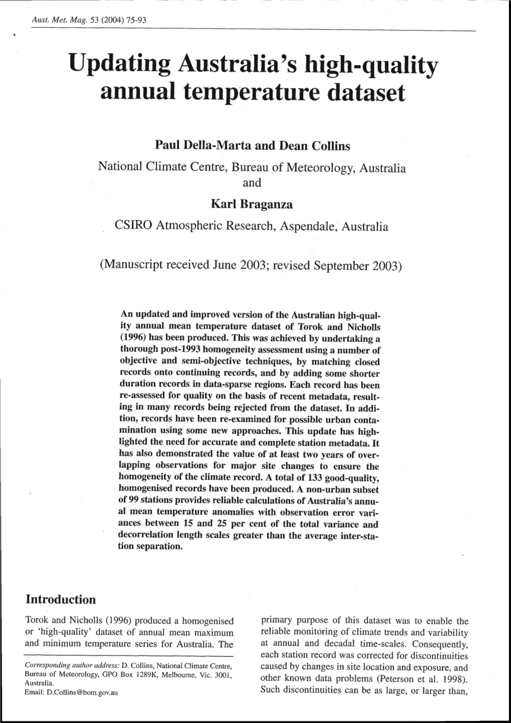 Updating Australia's High-Quality Annual Temperature Dataset