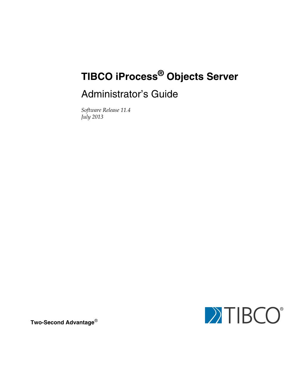 TIBCO Iprocess Objects Server Administrator's Guide