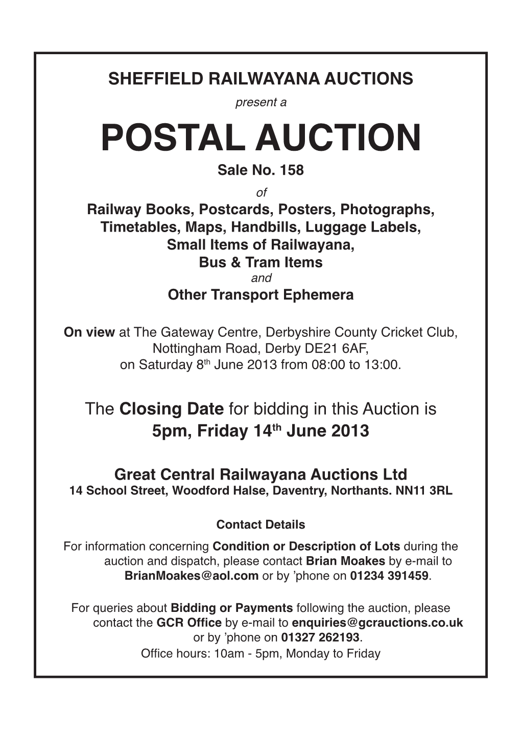 POSTAL AUCTION Sale No