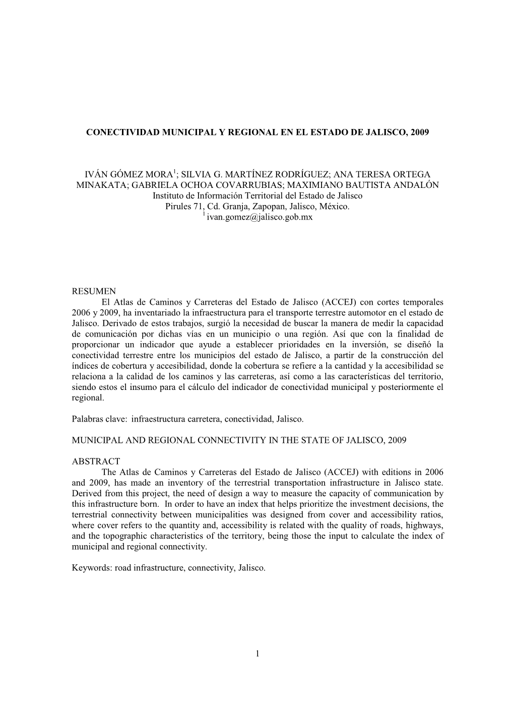 1 Conectividad Municipal Y Regional En El Estado De