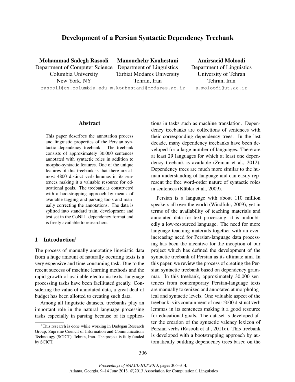 Development of a Persian Syntactic Dependency Treebank