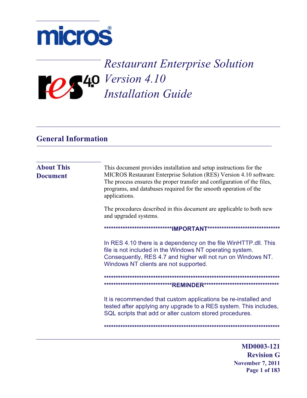 Installation Guide