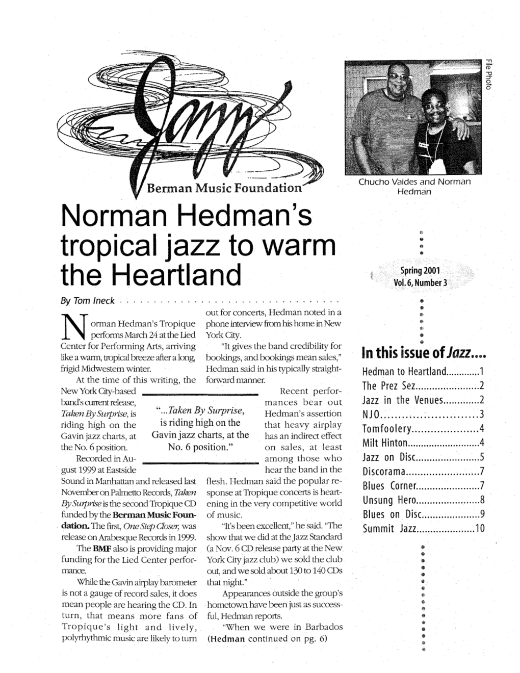 Norman Hedman's Tropical Jazz to Warm the Heartland