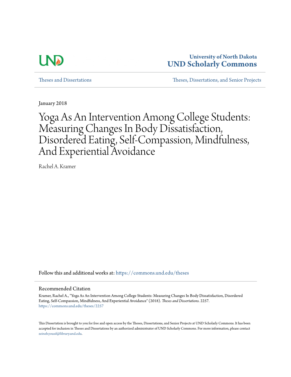 Yoga As an Intervention Among College Students