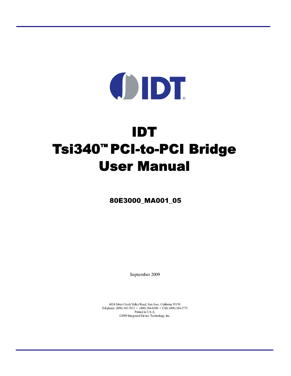 Tsi340 User Manual 80E3000 MA001 05 4 Contents