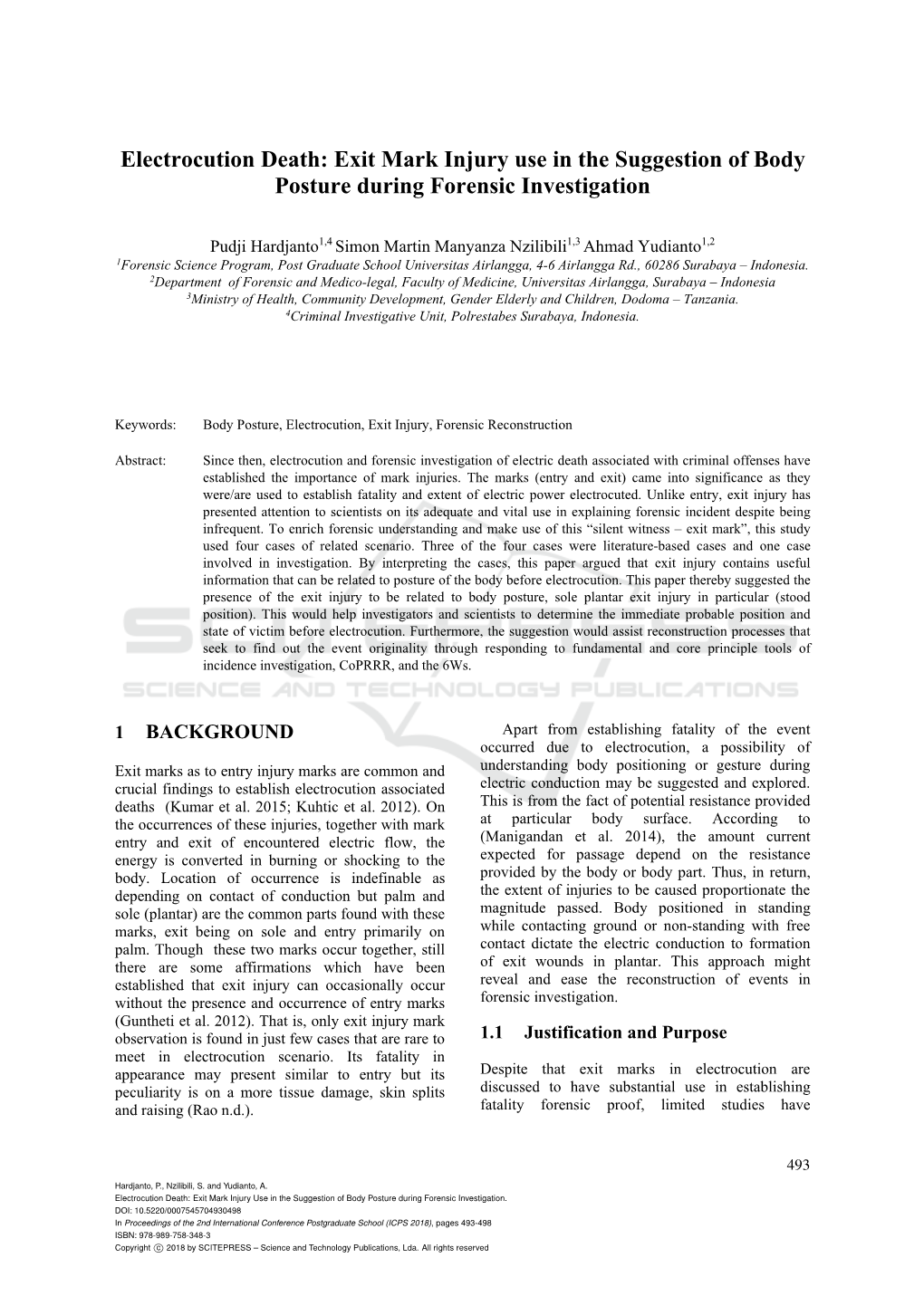 Electrocution Death: Exit Mark Injury Use in the Suggestion of Body Posture During Forensic Investigation