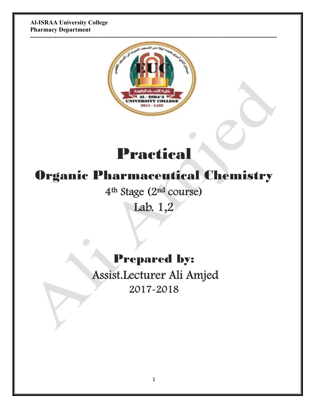 Practical Organic Pharmaceutical Chemistry 4Th Stage (2Nd Course)