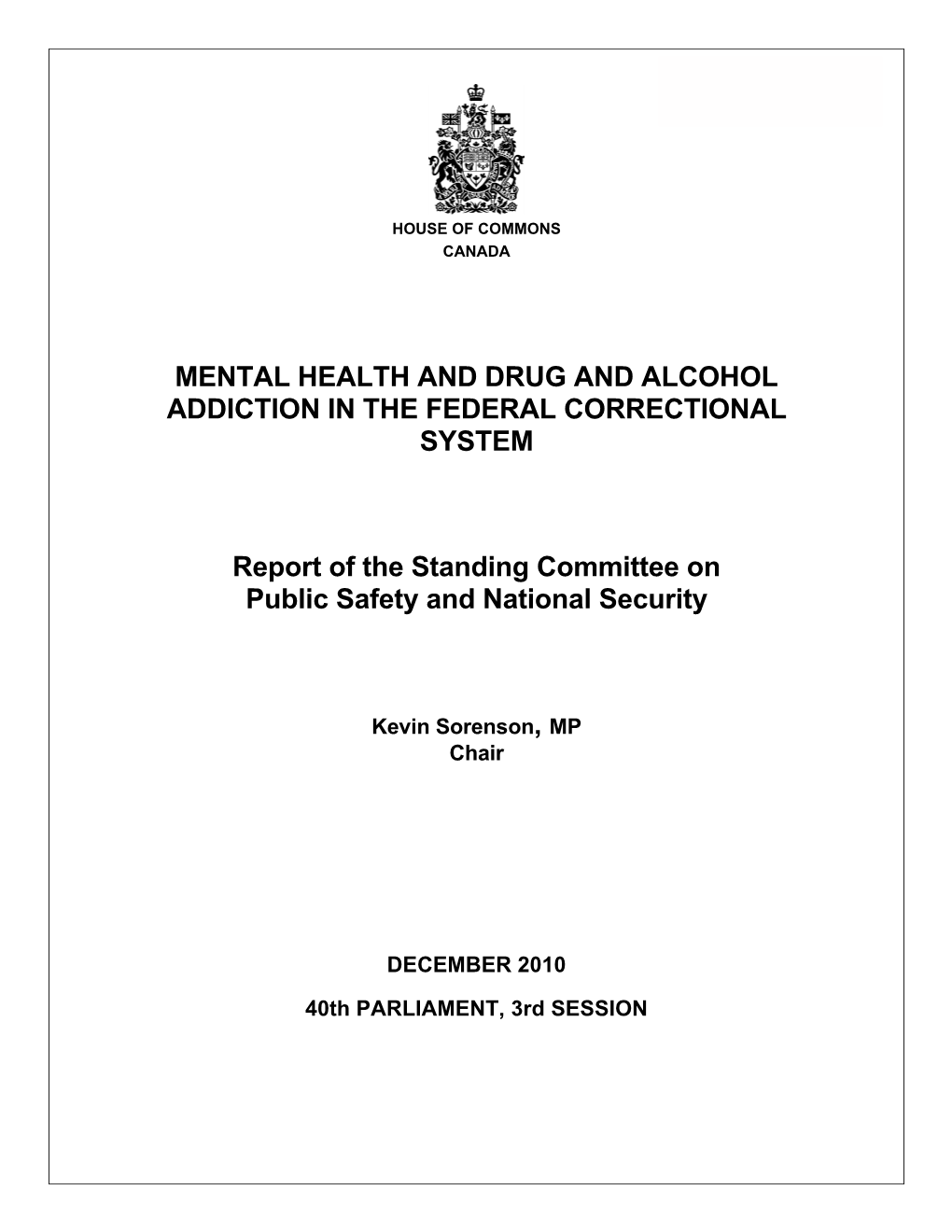 Mental Health and Drug and Alcohol Addiction in the Federal Correctional System