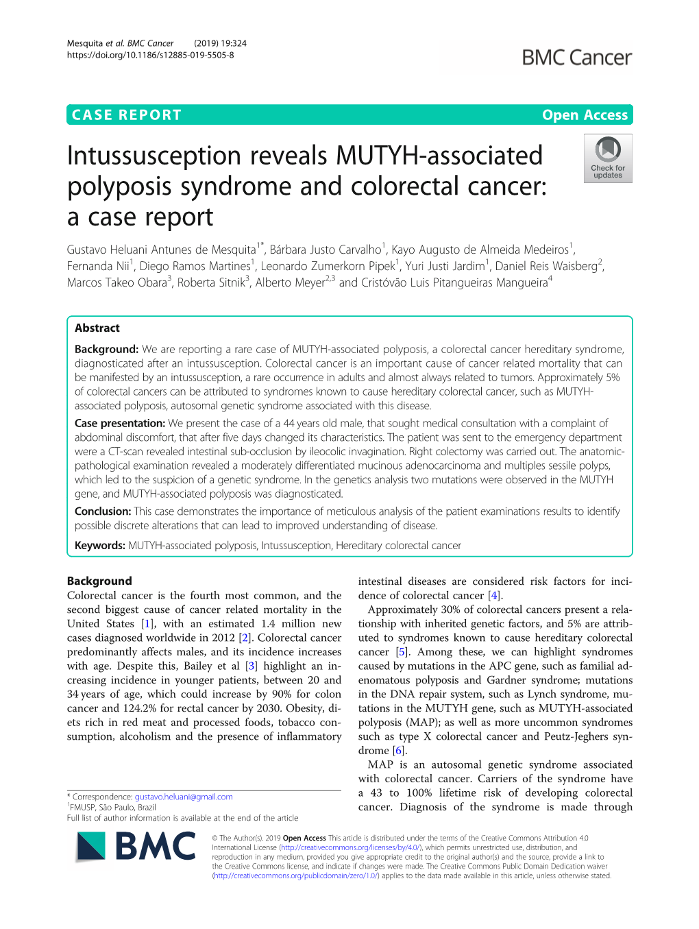 Intussusception Reveals MUTYH-Associated