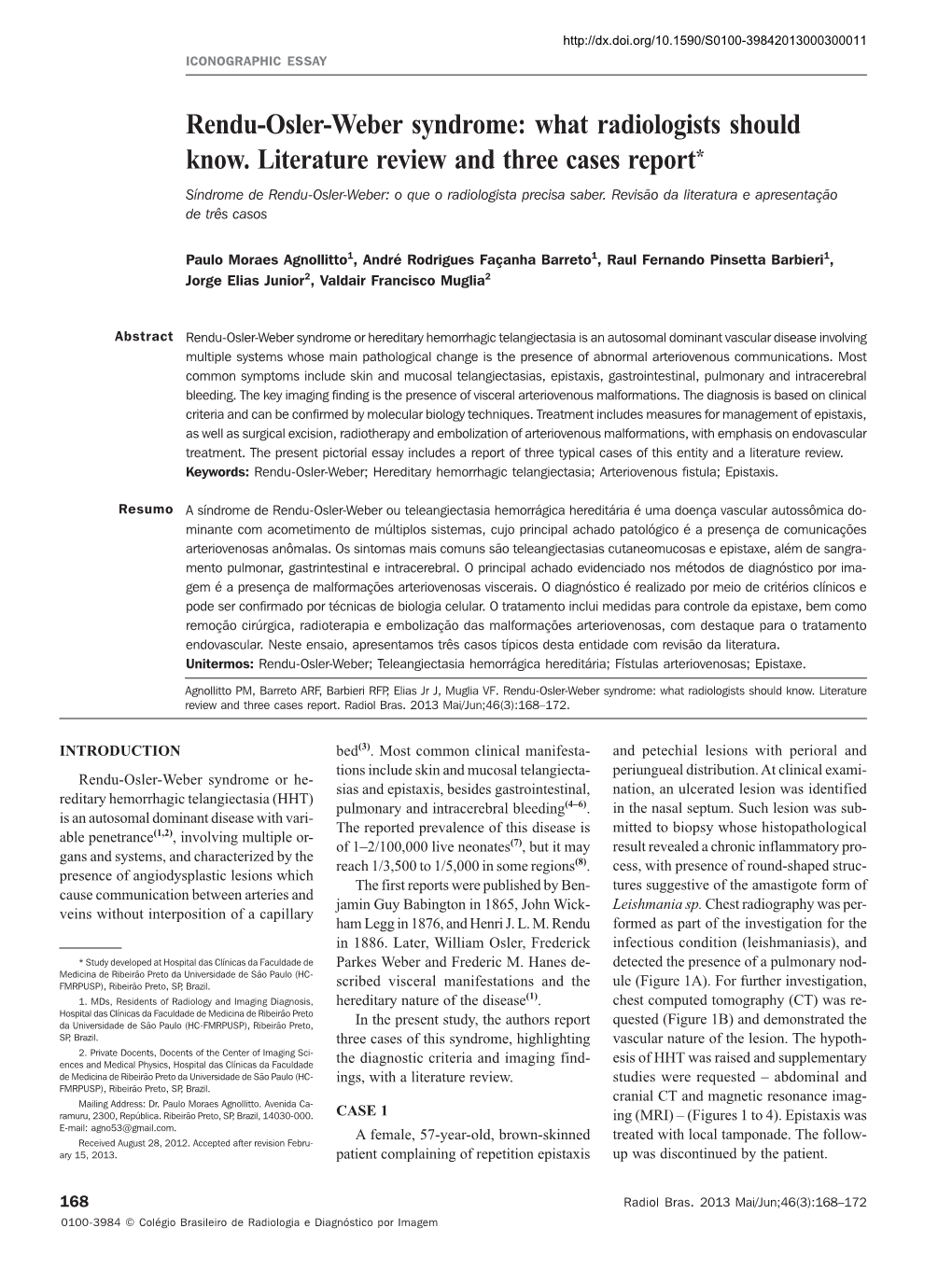 Rendu-Osler-Weber Syndrome: What Radiologists Should Know