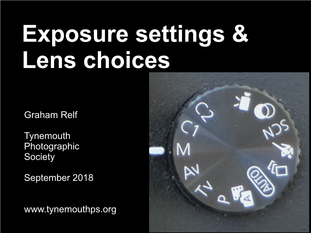 Exposure Settings & Lens Choices