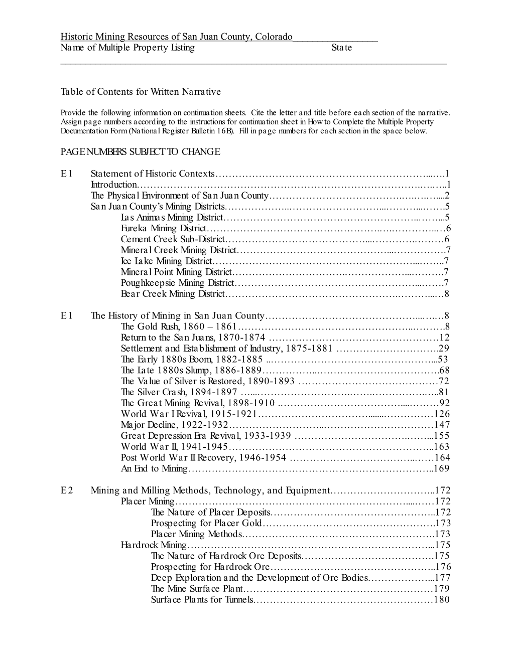 Historic Mining Resources of San Juan County, Colorado______Name of Multiple Property Listing State ______