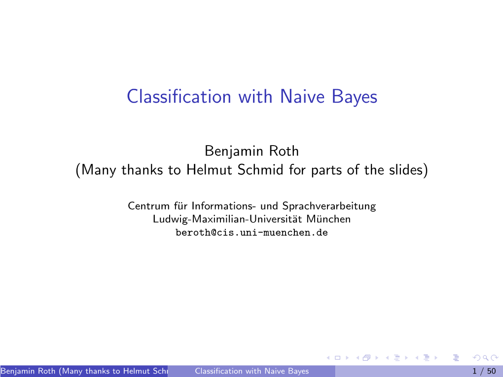 Classification with Naive Bayes