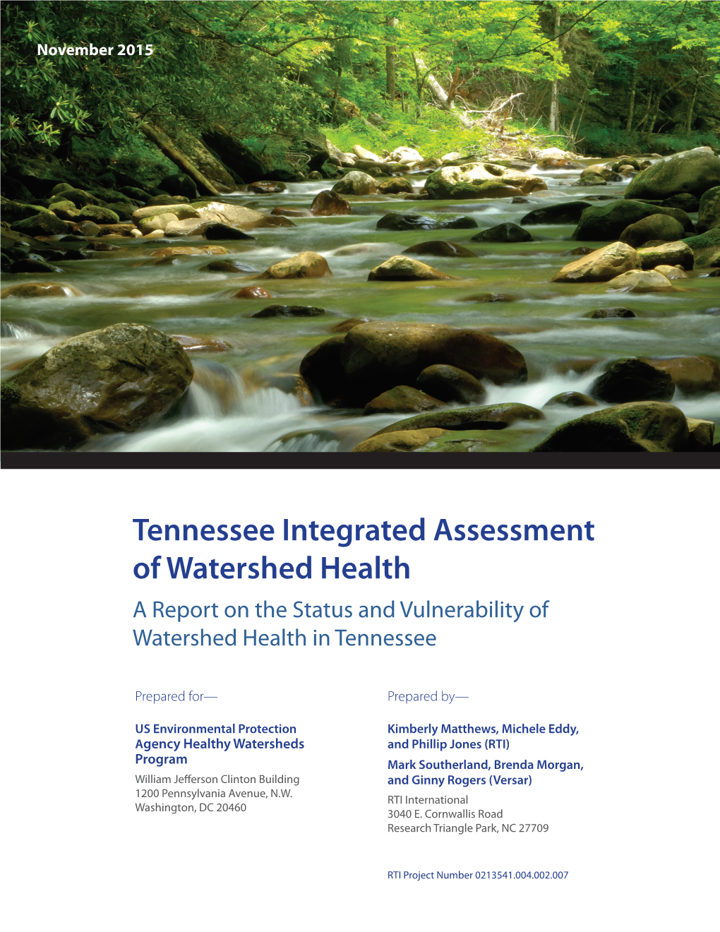 Tennessee Integrated Assessment of Watershed Health (PDF)