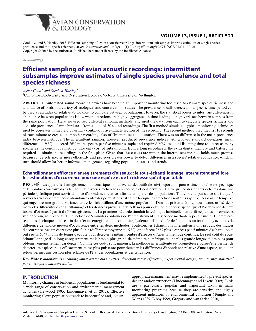 Efficient Sampling of Avian Acoustic Recordings: Intermittent Subsamples Improve Estimates of Single Species Prevalence and Total Species Richness