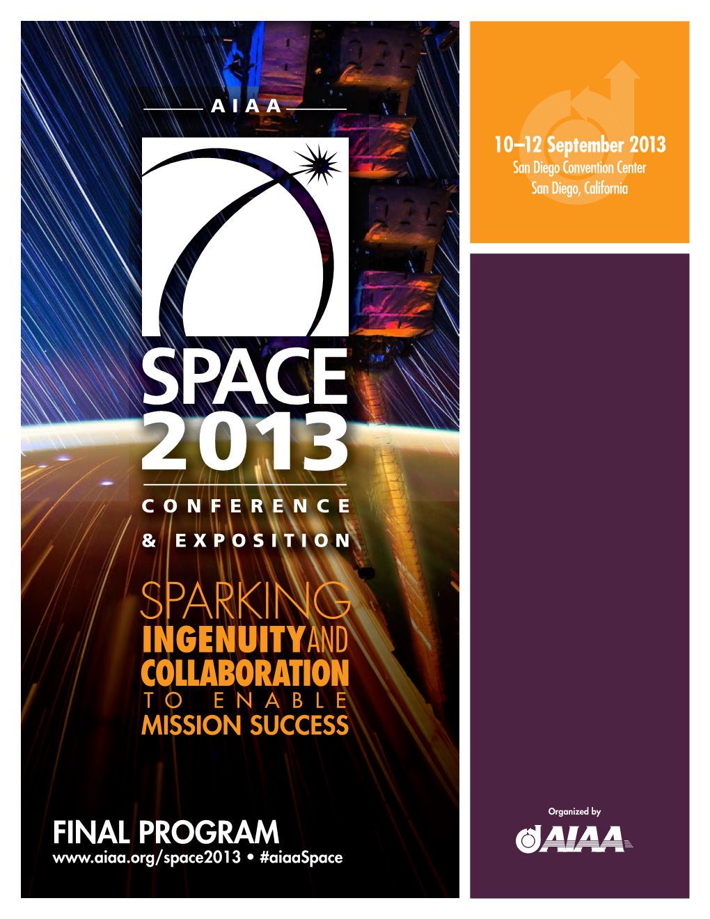 FINAL PROGRAM • #Aiaaspace © 2013 Lockheed Martin Corporation