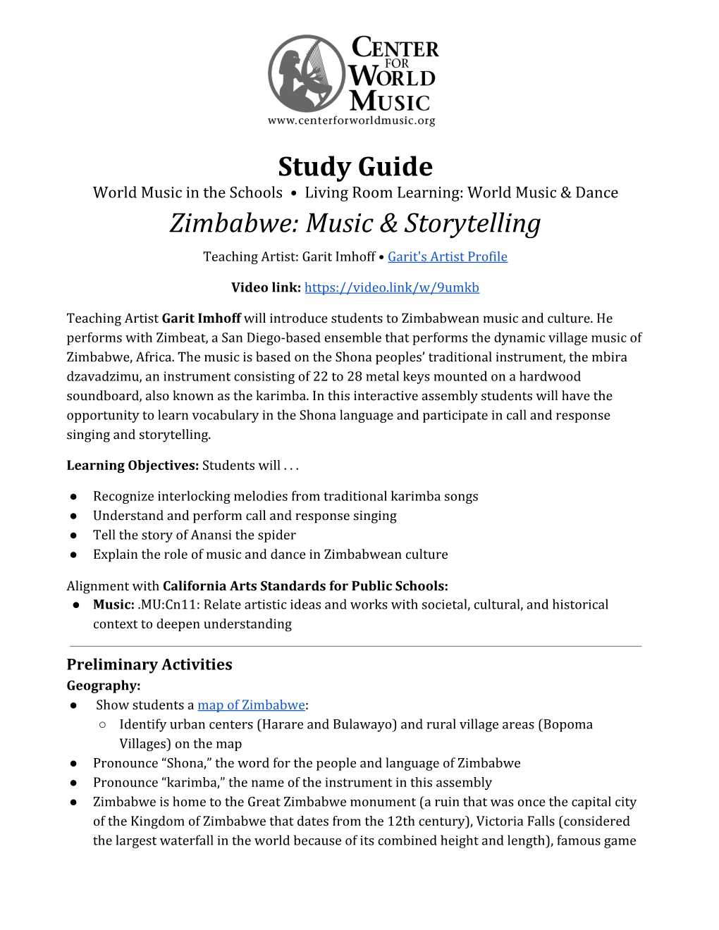 Study Guide Zimbabwe
