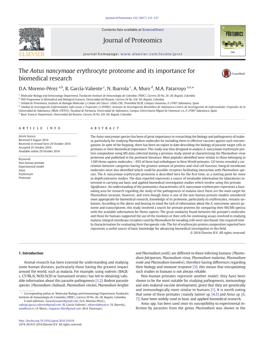 Journal of Proteomics 152 (2017) 131–137