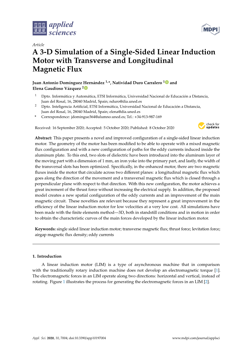 A 3-D Simulation of a Single-Sided Linear Induction Motor with Transverse and Longitudinal Magnetic Flux