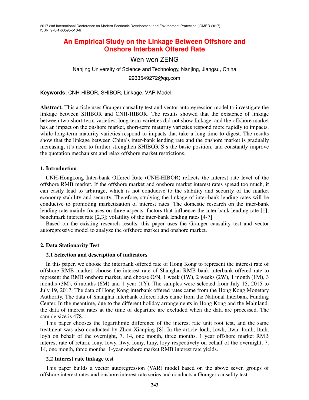 An Empirical Study on the Linkage Between Offshore and Onshore