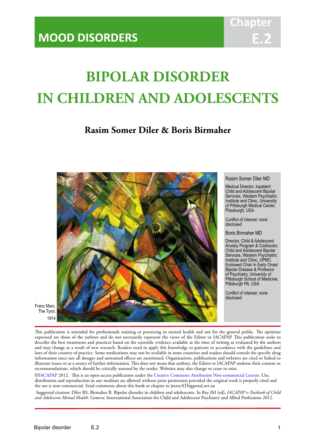 Bipolar Disorder in Children and Adolescents