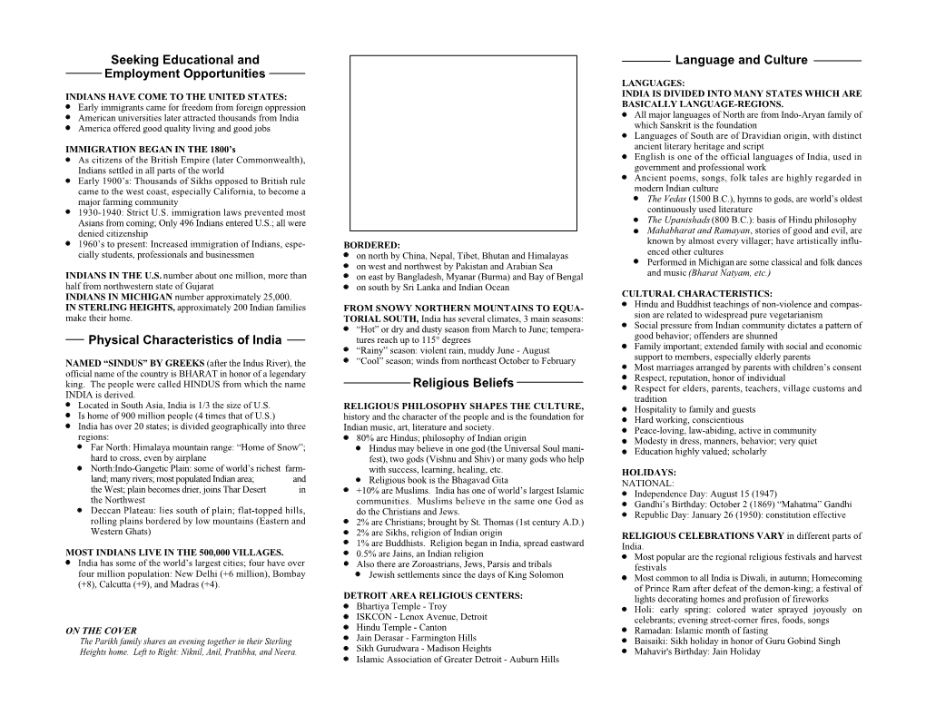 Getting to Know Your Indian-American Neighbors (PDF)