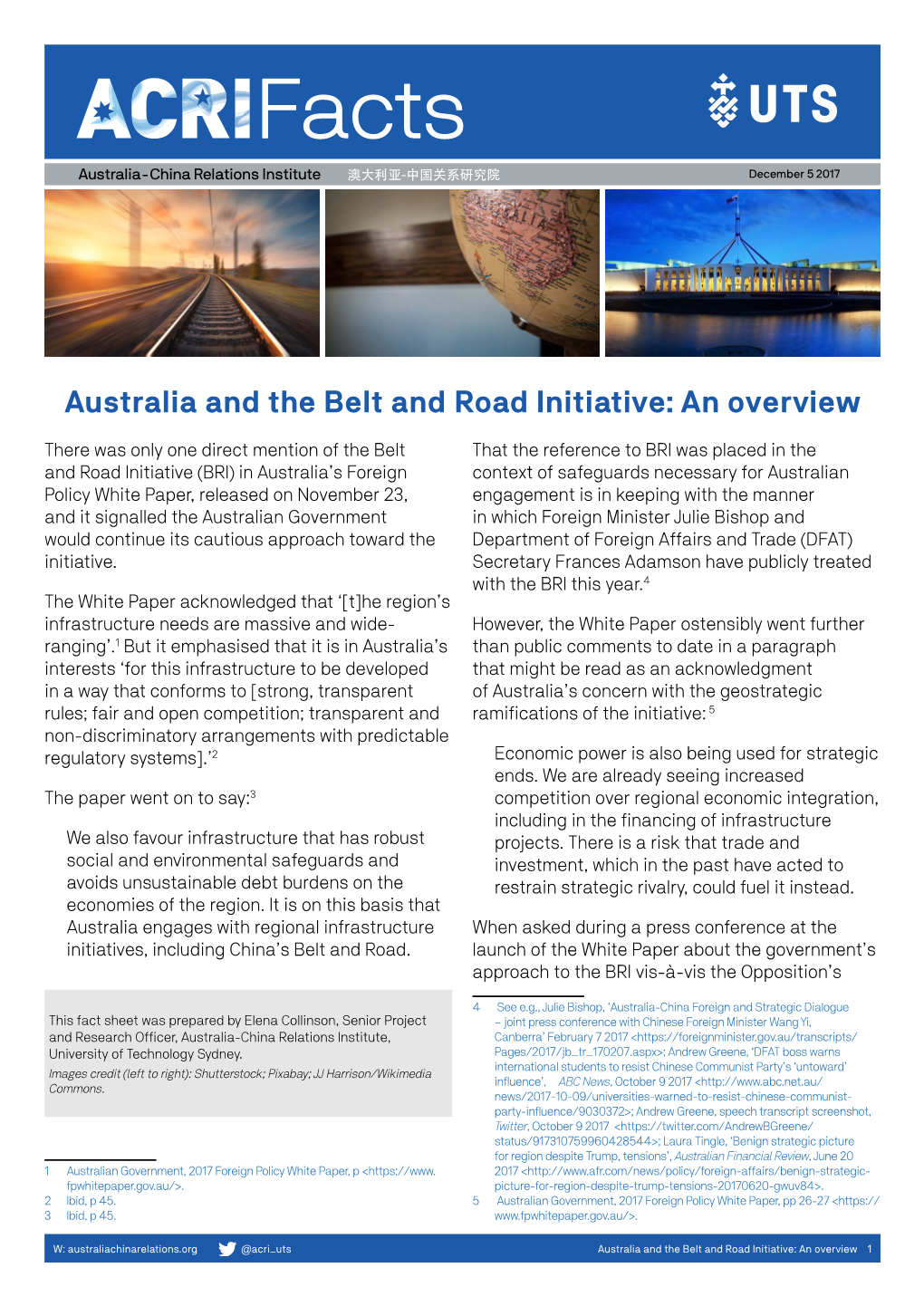Australia and the Belt and Road Initiative: an Overview