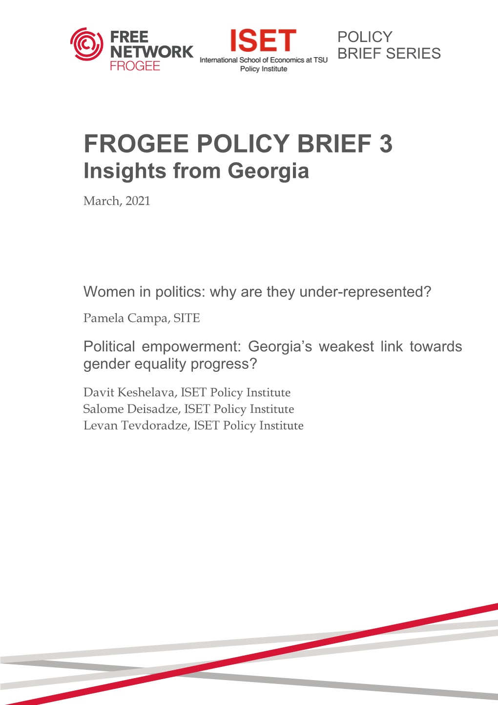 FROGEE POLICY BRIEF 3 Insights from Georgia