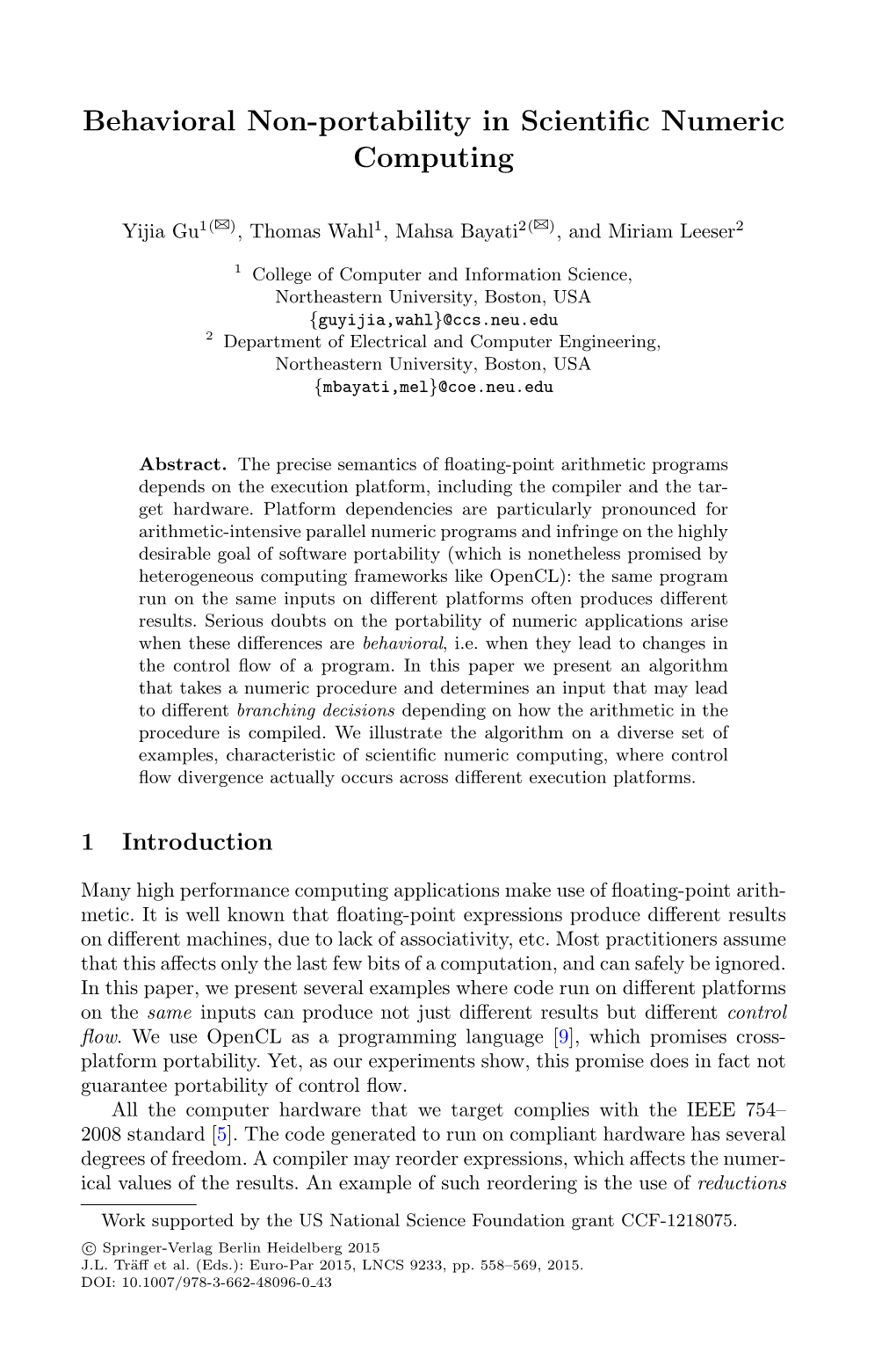 Behavioral Non-Portability in Scientific Numeric Computing