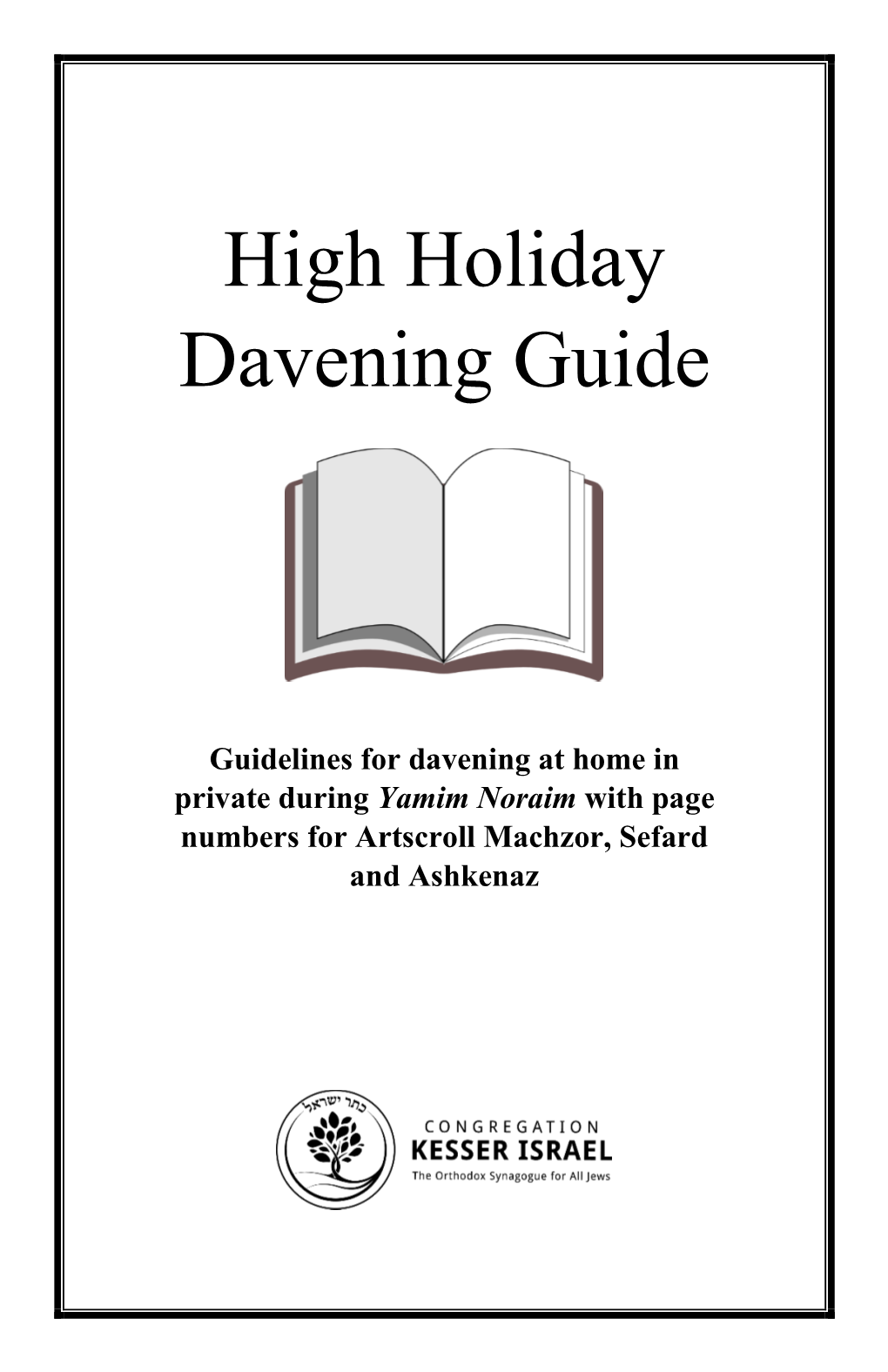 High Holiday Davening Guide