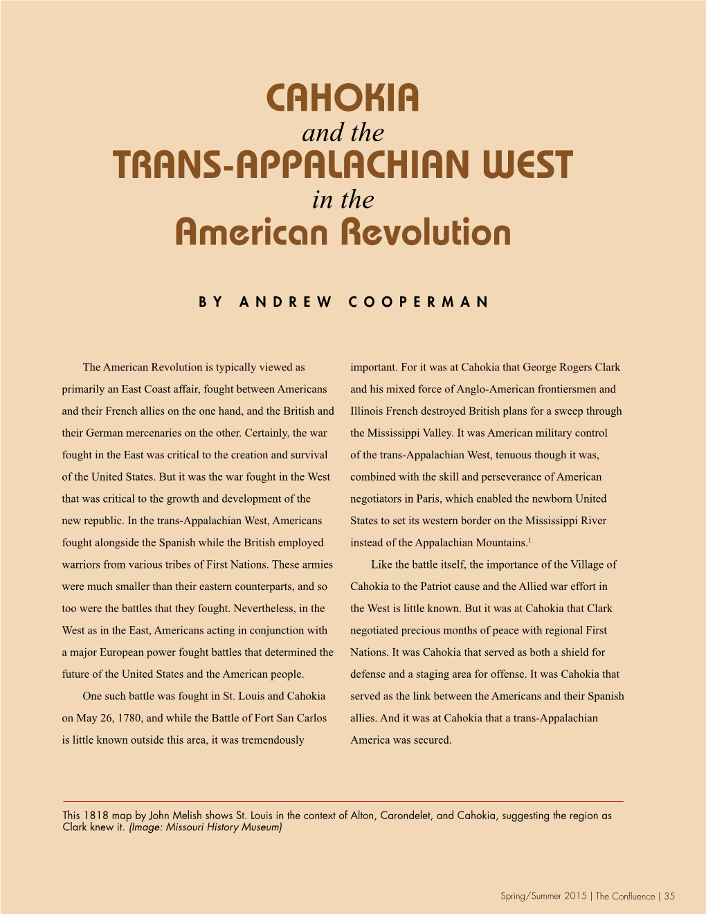 CAHOKIA TRANS-APPALACHIAN WEST American Revolution