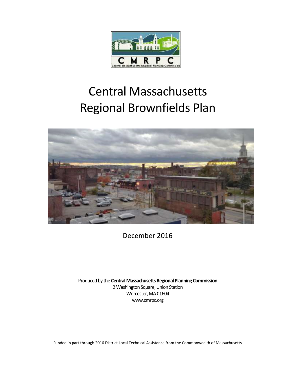 Central Massachusetts Regional Brownfields Plan