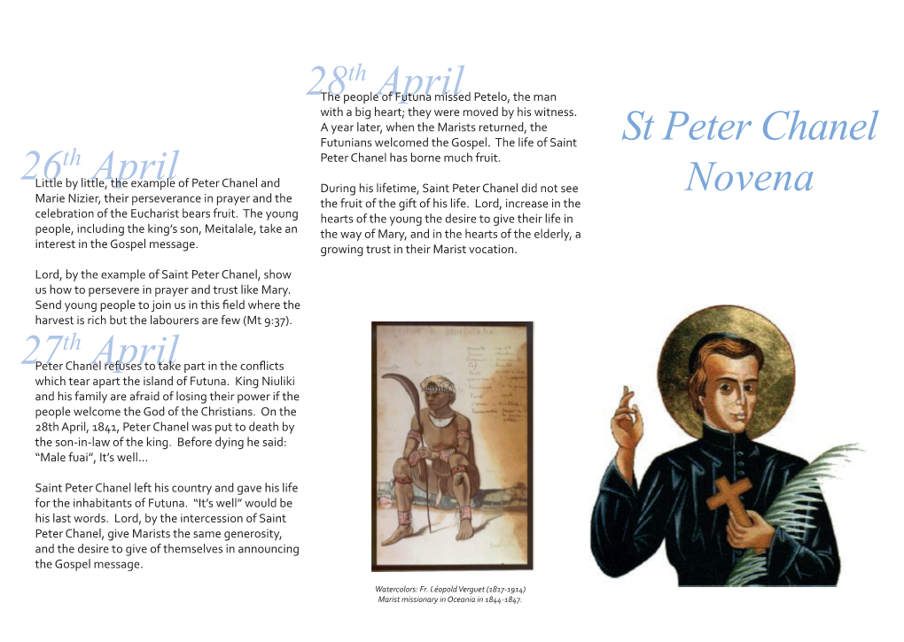 27Th April 26Th April 28Th April St Peter Chanel Novena