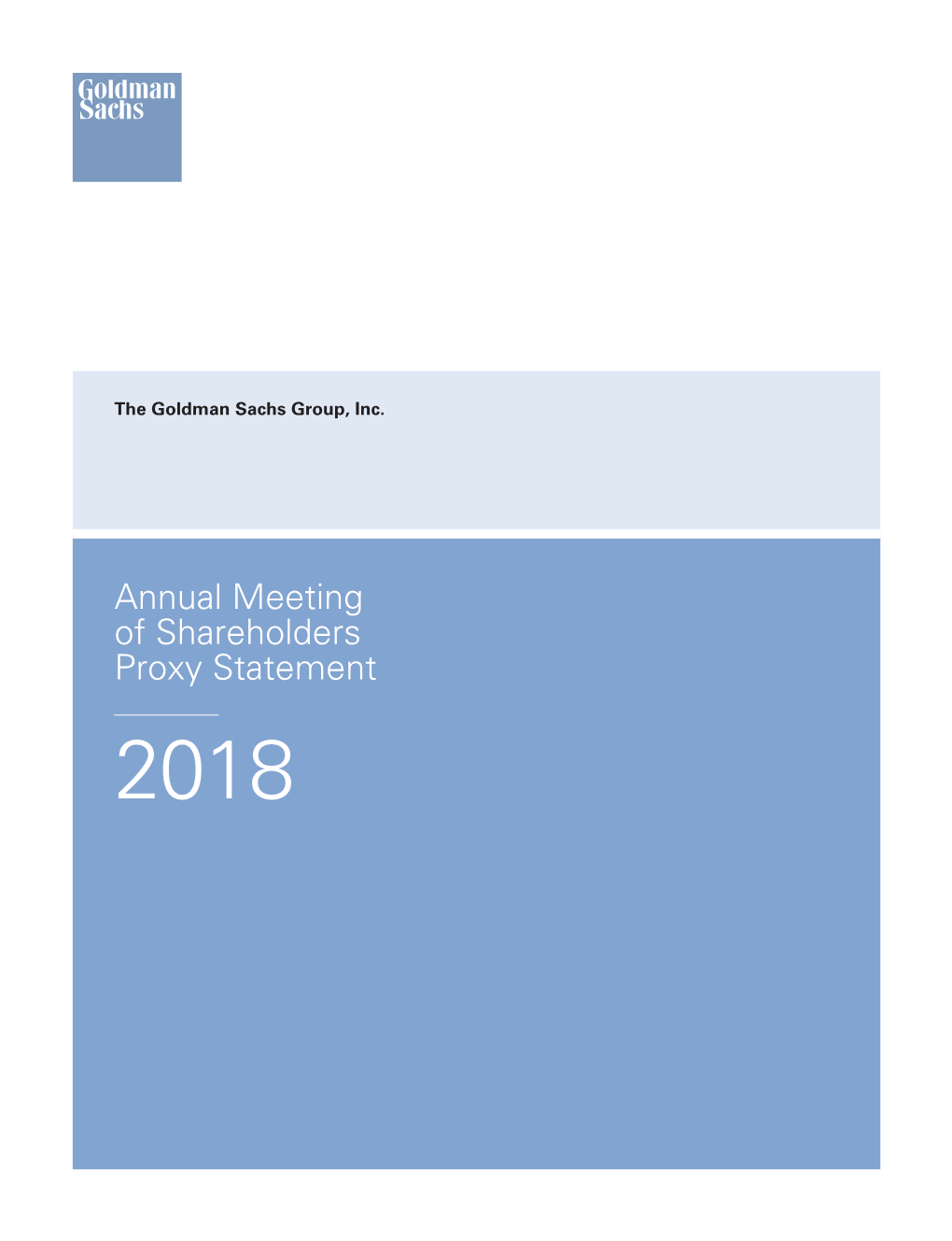 Proxy Statement for 2018 Annual Meeting of Shareholders