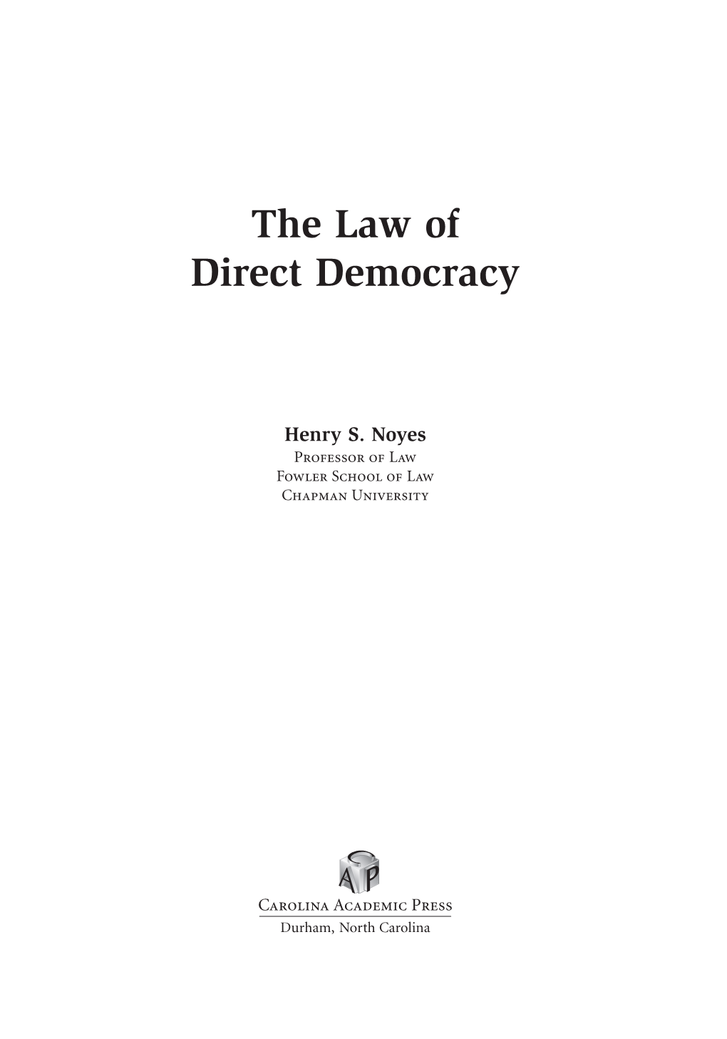 The Law of Direct Democracy