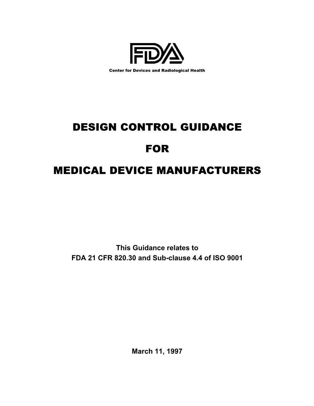 Design Control Guidance