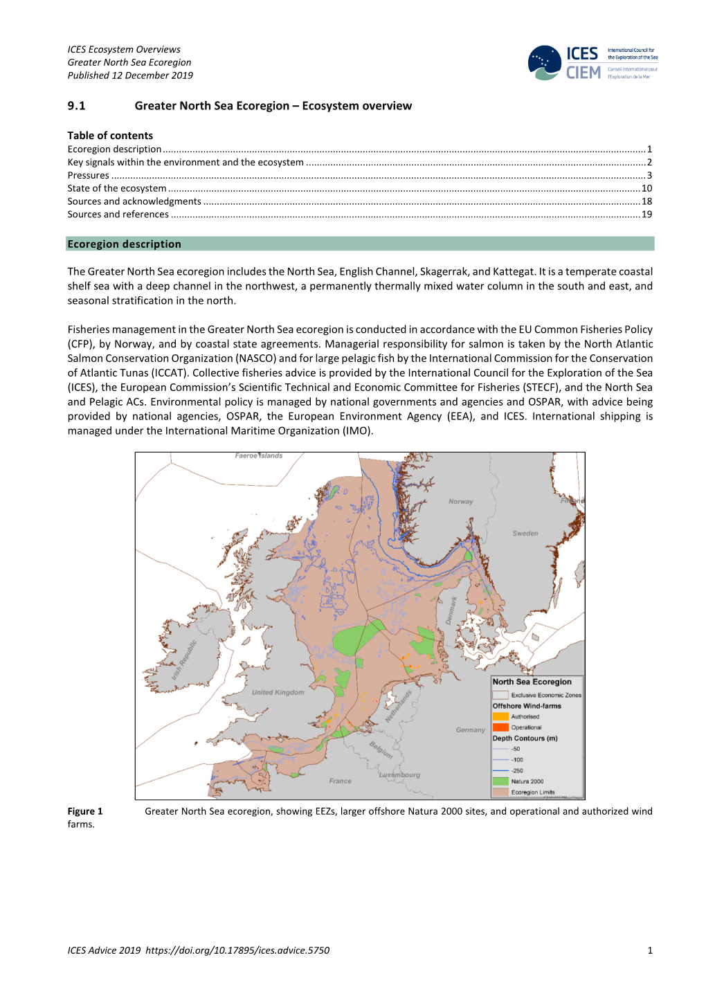 Greater North Sea Ecoregion Published 12 December 2019