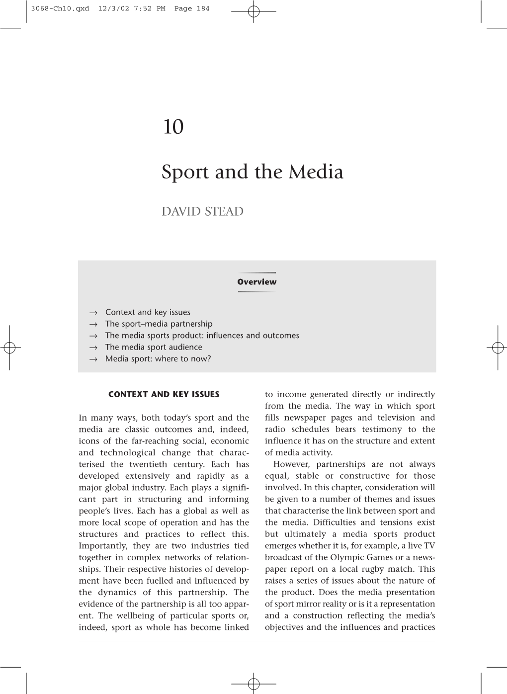 Sport and the Media