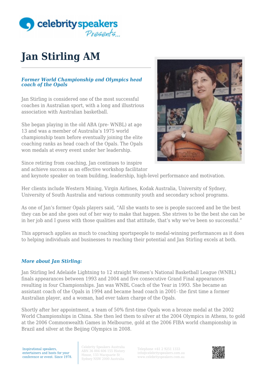 Jan Stirling AM