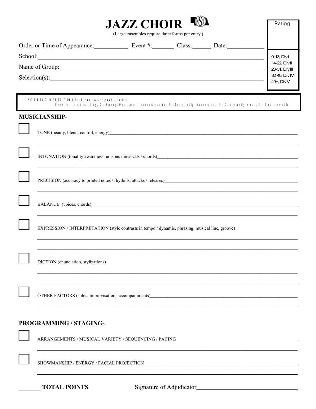 Large Ensembles Require Three Forms Per Entry. s1