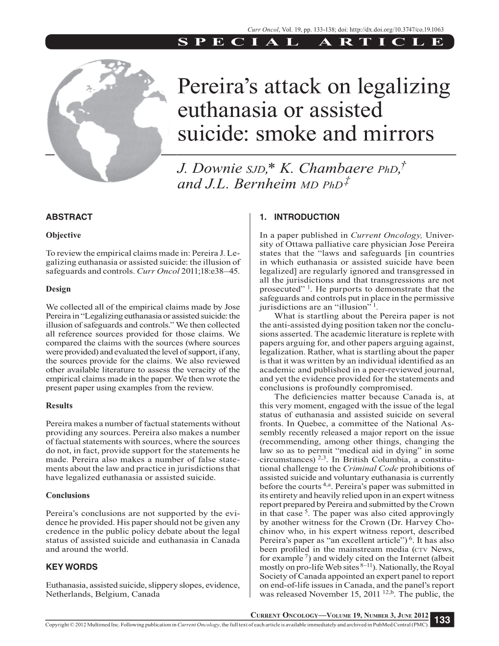 Pereira's Attack on Legalizing Euthanasia Or Assisted Suicide