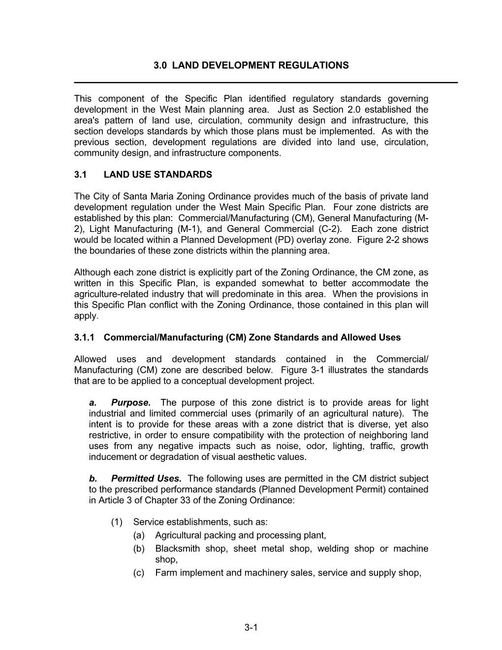 3.0 Land Development Regulations