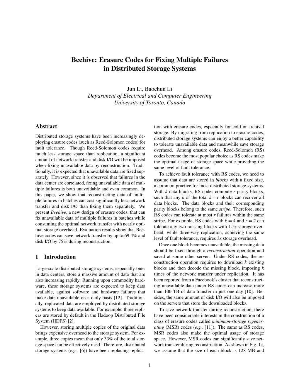 Erasure Codes for Fixing Multiple Failures in Distributed Storage Systems