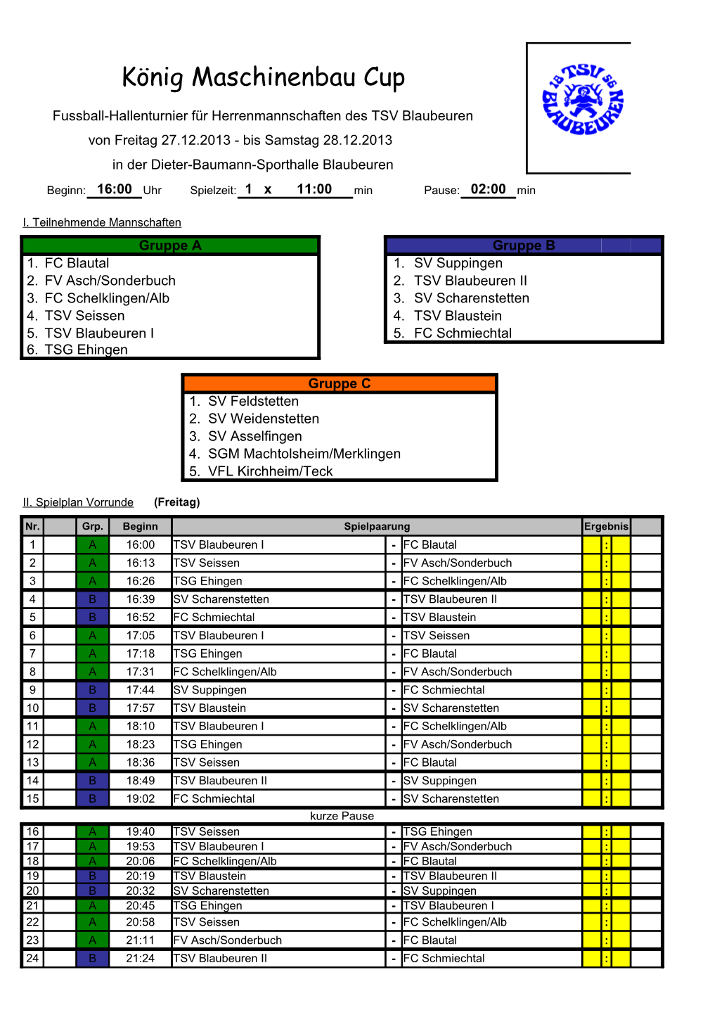 König Maschinenbau Cup