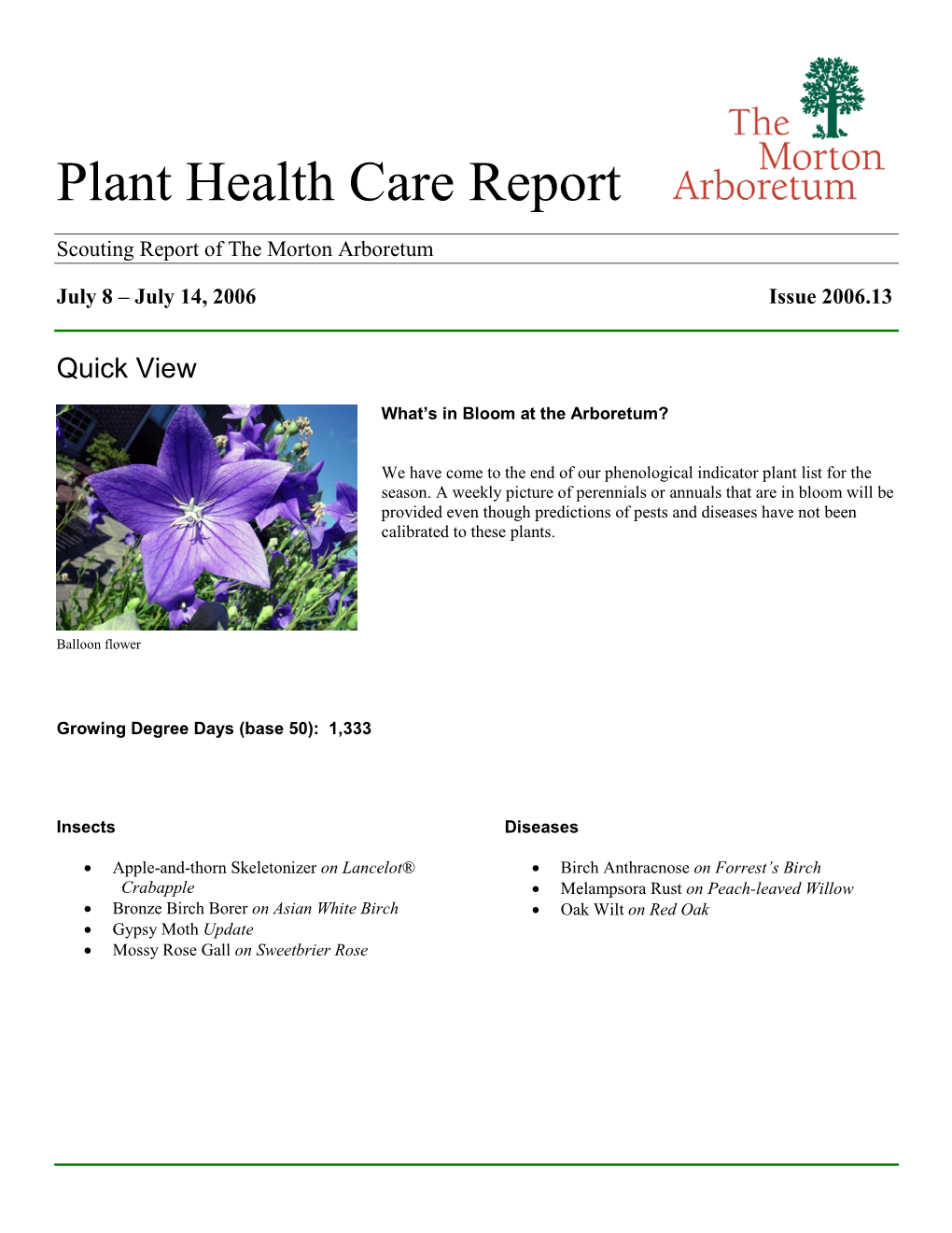 Plant Health Care Report