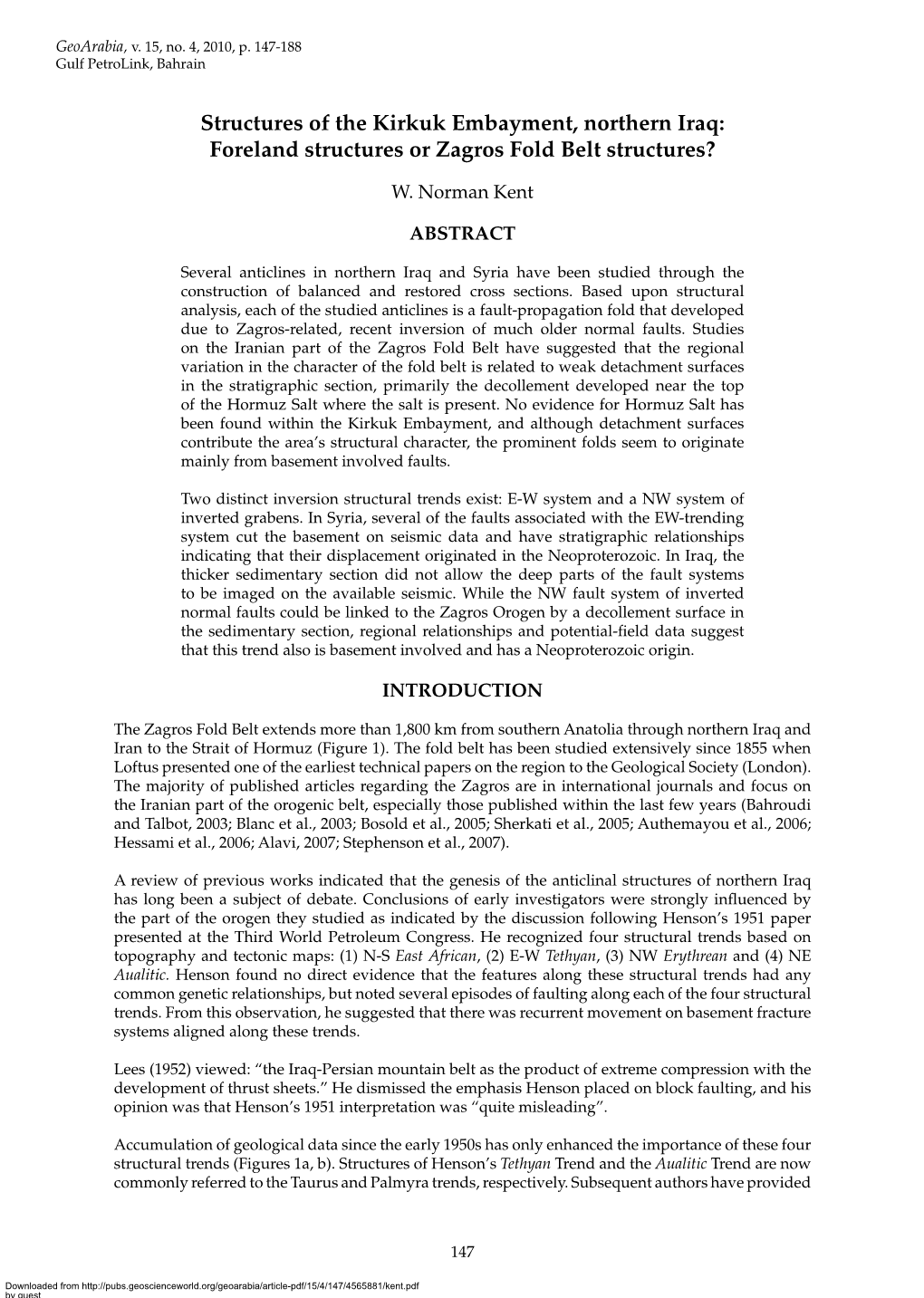 Structures of the Kirkuk Embayment, Northern Iraq: Foreland Structures Or Zagros Fold Belt Structures?