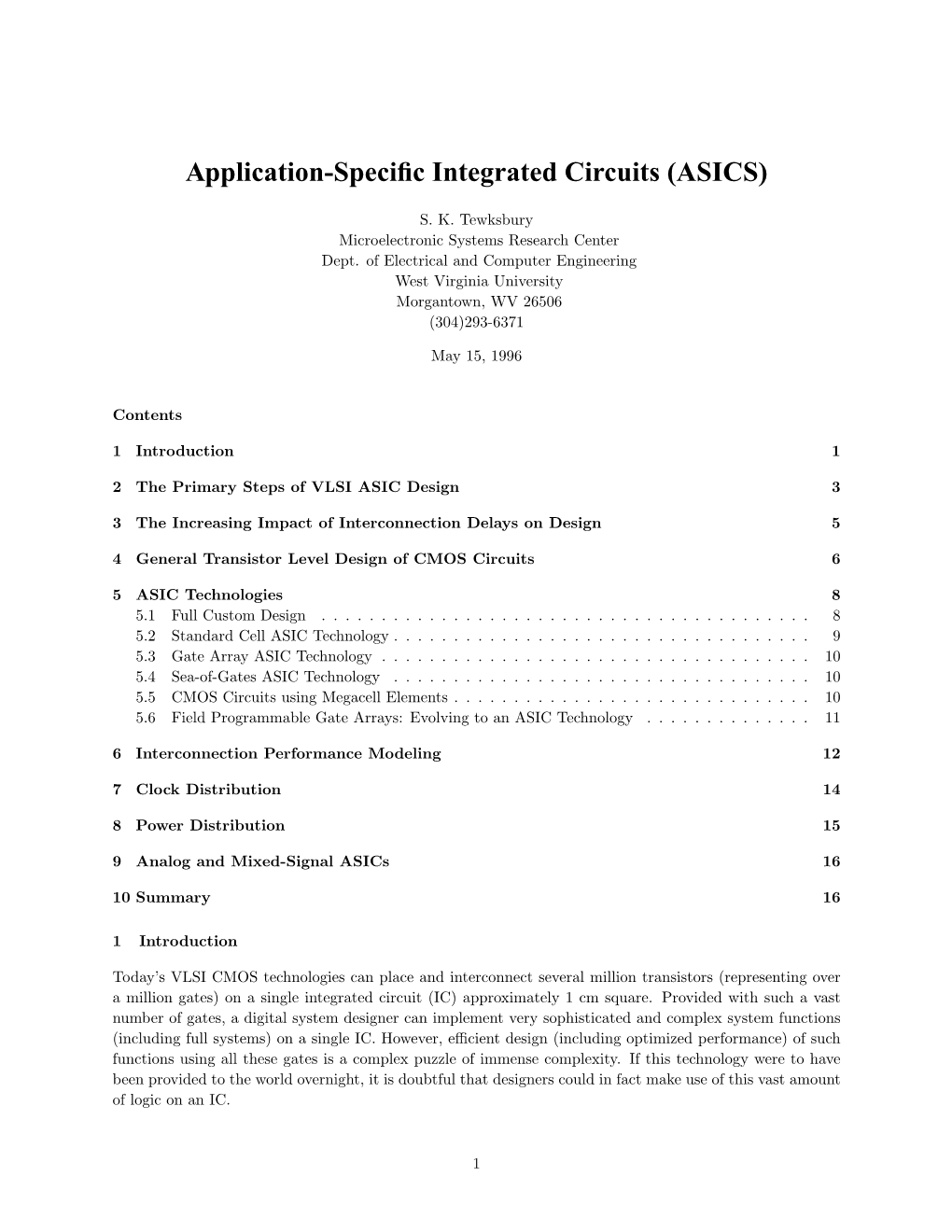 Application-Specific Integrated Circuits