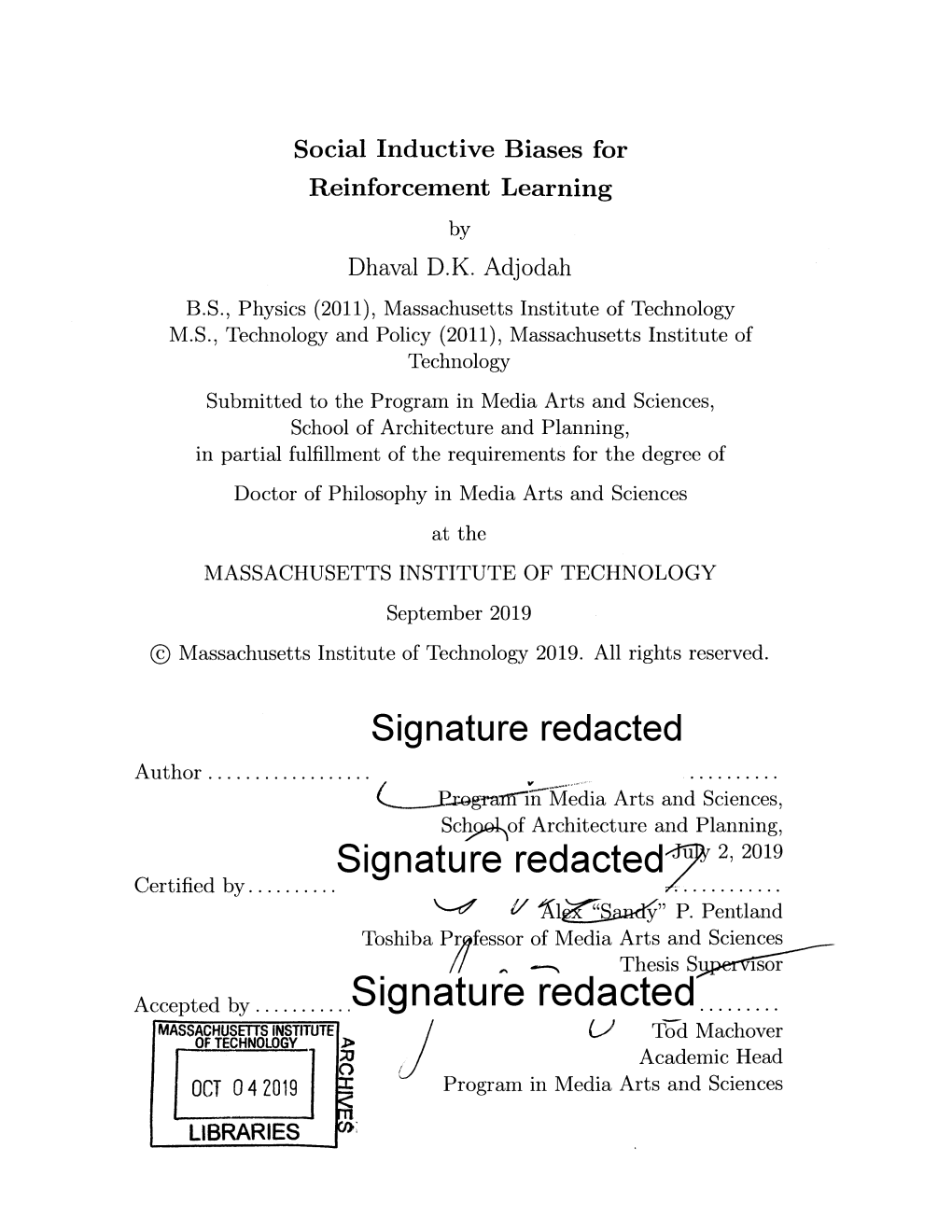 Signature Redacted a Uthor