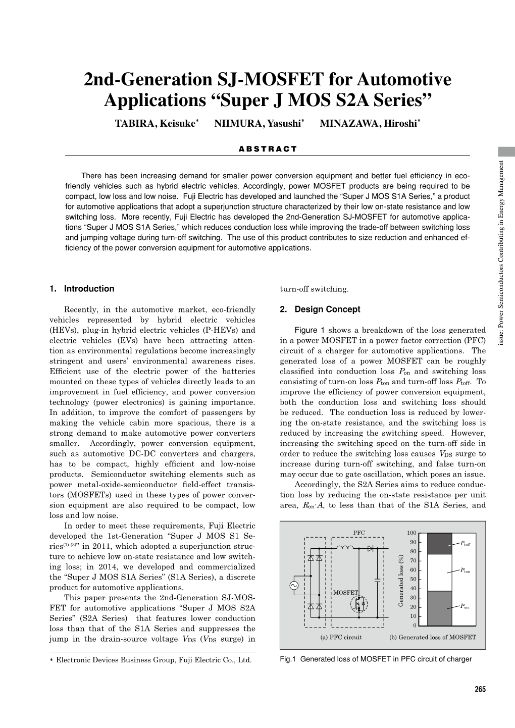 2Nd-Generation SJ-MOSFET for Automotive Applications